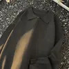 Nuevo Suéter de Punto con Cuello para Hombre Otoño e Invierno, Suéter Gris Holgado Casual, Tendencia de Ropa Exterior en Capas Estilo Coreano Estilo Perezoso