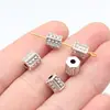 6X6X7.1Mm 1.05g Aleación de Plata Antigua Accesorios para Joyería Cuentas Espaciadoras Hexagonales Retro Cuentas con Agujero Pequeño
