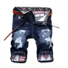 Shorts transfronteiriços jeans de verão calças médias masculinas jeans rasgado shorts masculinos de comércio exterior em denim reto stretch masculinos