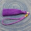 Lanyard de bobinado de color contrastante de 25 CM de largo borla de seda de hielo oreja colgante estilo chino traje antiguo Hanfu borla de marcapáginas venta al por mayor