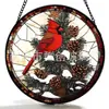 Ornamentos de Vidro Colorido Pássaro Vermelho Transfronteiriço Decoração de Natal em Vidro Decoração de Janela Colecionador de Sol de Jardim
