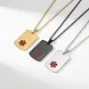 Símbolos Médicos Internacionais Populares, Bastão de Esculápio, Placas Quadradas, Placas de Identificação, Pingentes de Ouro, Colares de Aço Titânio, Modernos para o Dia a Dia
