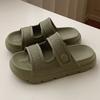 Sandalias de Playa Estilo Ins para Mujer, Vacaciones de Verano en la Costa, Chanclas Planas Casuales de Doble Tira para Exteriores con Suela Gruesa que Aumenta la Altura