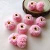 Pom-Pom de Pelúcia Imitação de Pelo de Coelho com Furo Passante Espaçadores de Contas com Furo Reto 2cm Joias de Miçangas DIY Pingentes Acessórios para Bolsas Atacado Transfronteiriço