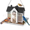 Casa Columpio Nueva Creativa Transfronteriza Comedero para Pájaros Metalico Patio Comedero para Colibríes Ardillas Decoración Colgante para Exteriores