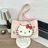 Mochila de Ombro Portátil de Pelúcia Gatinho Hello Kitty Coração de Menina Mochila Fofa de Rua Presente