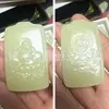 Colgante de Buda Guanyin tallado a computadora en Jade Afgano Natural para Hombres, Alternativa de Diseño de Paisaje al Collar con Colgante de Jade Hetian
