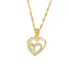 Collar Colgante Corazón Hueco Estilo Europeo y Americano Más Vendido Transfronterizo para Mujer, Set de Cadena para Clavícula y Aretes de Lujo Ligero, Venta al por Mayor desde el Fabricante