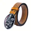 Hebilla de Aleación de Zinc con Cabeza de Lobo para Motocicleta Cinturón de Piel de Vaca Hebilla Retro para Hombre Cinturón Moderno Cinturón Casual Personalizado para Pantalones