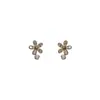 Love Rocky S925 Prata Esterlina Fresco e Doce Ins Estilo Nicho Design Sense Exquisite Brincos Flor de Diamante Completo M06259