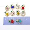 Bestseller transfronterizo DIY fruta esmalte aleación aleación de zinc rhinestone hueco manzana colgante pulsera pendientes collar accesorios de joyería