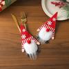 Conjunto de Talheres de Natal Novo Transfronteiriço Tecido de Feltro Homem Velho Sem Rosto Conjunto de Talheres Decorações de Mesa de Natal para Casa