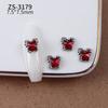 Nuevos Adornos de Diamantes para Uñas de Aleación Francesa Lujo Ligero Alta Calidad Hermoso Marco Metálico Destellos Grandes Adornos de Diamante Rojo Decoración de Armadura