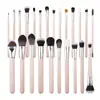 Conjunto de 24 pincéis de maquiagem com cabo longo multifuncional para uso profissional de maquiador pincel para sombra pincel para pó solto pincel para base