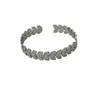 Pulseira Aberta de Aço Inoxidável Atacado Transfronteiriço, Luxo Leve, Alta Qualidade, Clássica e Simples Pulseira de Folha de Ramo de Oliveira