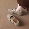 Zapatos Mary Janes Juveniles Estilo Coreano 2026 Tela Texturizada de Lunares Diseño de Hebilla Cómodos para Salir de Compras Zapatos de Mujer