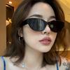 Gafas de sol vintage de ojo de gato con protección solar para mujer, montura grande, cuadradas, redondas, adelgazantes, de alto nivel, anti-UV, para hombre, de moda