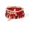 Pulseira Conjunto Boêmia Mais Vendida Transfronteiriça Europeia e Americana Pulseira com Franja de Cristal Multicamadas Pulseira de Contas Moda Feminina
