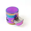 Set para Fumar Aleación de Zinc Creativo Molinillo de Dientes de Disco Galleta Grinder de Cigarrillos 63mm Grinder de Cigarrillos de Cinco Capas con Cajón