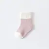Meias para Bebê Recém-Nascido Primavera Outono Verão Color Block Meias para Bebê Cor Sólida Meia-Calça Meias Infantis para Recém-Nascidos 0-6 Meses 1-3 Anos