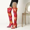 Tamanhos 34-47 Botas de Cano Alto Apontadas Super Salto Outono e Inverno para Mulheres, Tamanho Grande Transfronteiriço Sola de Borracha Antiderrapante Zíper Traseiro Botas Longas