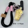 Llavero de Gato Hello Kitty Lindo Colgante Kt Cadena de Teléfono Móvil de Oro Puro Colgante para Bolsa de Lista Dorada Coche
