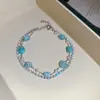 Pulseira de flor oval em zircônia, luxo leve, alta qualidade, elegante, design único, acessório feminino versátil