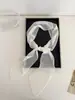 Bufanda Larga de Seda Negra Versátil, Bufanda de Color Sólido de Verano, Cinta, Nuevo Estilo de Moda Coreana, Pañuelo Pequeño para el Cuello, Corbata Plegada