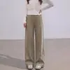 Pantalones de Maternidad Otoño Nuevo Estilo Moda Ropa Exterior Pierna Recta Pantalones Casuales Sueltos Pierna Ancha Adelgazantes Versátiles Pantalones Largos de Maternidad