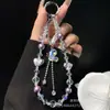 Corrente para Celular de Liga Metálica Coração Ins Pingente Borboleta Zircônia Corrente Pendente de Pérola de Cristal Corrente para Celular de Alta Qualidade Cordão com Contas