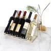 Creativo Estante de Vino de Escritorio de Alambre Estante de Vino para Mesa de Bar Simple Estante de Vino para Múltiples Botellas Estante de Almacenamiento