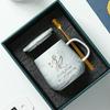 Taza Cerámica Patrón Mármol Pareja Taza para Beber Logo Taza de Regalo Porcelana Blanca Caja de Regalo Regalo de Negocio