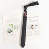 La misma corbata gris tb de Wang Xinling para gente perezosa estilo jk universitario corbata rayada pequeña para mujeres pareja