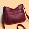 Bolso de mujer multicapa 2026 nuevo modelo bolso cruzado de piel suave gran capacidad versátil bolso de hombro para mediana edad para madres