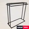 Estante de Exhibición Isla Simple para Tienda de Ropa, Estante Central de Doble Fila para Ropa de Hombre y Mujer, Perchero de Pie con Barras Dobles para Colgar por los Lados