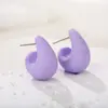 Pendientes de Gota de Agua Geométricos Simples Más Vendidos, Pendientes de Frijol Pequeño de Color Caramelo Acrílicos, Tachuelas Versátiles Estilo Europeo y Americano