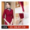 Jaqueta de Terno Cinza Pequena Feminina Outono Terno de Negócios Vestido Vestido Recepção de Hotel Loja de Joias Roupa de Trabalho Feminina