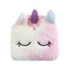 Bolsa de Moedas de Pelúcia Unicórnio Quadrada Desenho Animado Brinquedo Infantil Pequena Bolsa para Menina Bolsa de Moedas