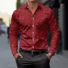 Camisa xadrez de manga comprida estilo retrô americano para homens, camisa casual para o dia a dia, camisa fácil de passar para homens - Comércio exterior da Amazon europeia e americana