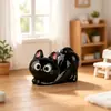 Dibujo Animado 3D Gatito Negro Animal Resina Lindo DIY Creativo Llavero Accesorios Decoración de Escritorio Coche