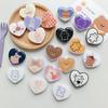 Ins Han Feng - Soporte telescópico para teléfono móvil con forma de corazón, adhesivo trasero con hebilla de anillo, para escritorio, con pegamento y caída de gotas
