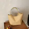 Bolso de Mano Tejido de Gran Capacidad de Alta Gama Transfronterizo 2026 para Mujer, Bolso de Mano y Bolso de Hombro Casual Diario para Viajero Perezoso