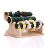 Madera Maciza Pulsera Dorada Soporte de Exhibición para Pulseras Cabezal de Reloj Flor Banda para el Cabello Estante de Almacenamiento para Joyería Accesorios de Exhibición para Transmisión en Vivo