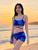 Traje de baño para mujer europeo y americano dividido bikini puro de tres piezas sexy realzador para pecho pequeño vacaciones en la playa aguas termales