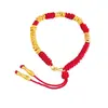 Esperando con ansias el Pulsera Trenzada de Cuerda Roja Duradera con Forma de Pez Koi Dorado de Arena Antigua de Vietnam, Pulsera Pura Tejida a Mano para Mujeres