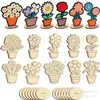 Decorações de Dia das Mães de Madeira da Amazon Tags de Decoração de Páscoa Flores DIY Feliz Páscoa Estilo Versátil