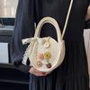 Bolsas de Palha Tecidas à Mão para Mulheres 2025 Nova Moda Bolsa Transversal de Palha para Mulheres Estilo Ins Bolsa de Viagem Praia Estilo Ins