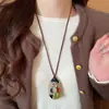 Collar Bohemio de Vacaciones con Flor de Pluma y Borla Vintage Geométrico Todo Fósforo Collar Largo Nuevo Estilo Chino