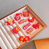 Día Nacional Bandera Roja Cinco Estrellas Pasador Diadema Regalo Día Nacional para Mujeres Accesorios para el Cabello Infantiles Pasador Rojo Diadema de Goma para Niñas