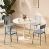 Mesa redonda pequena e moderna em estilo nórdico branco para lojas de milk tea e cafés, conjunto de mesa de jantar tulipa